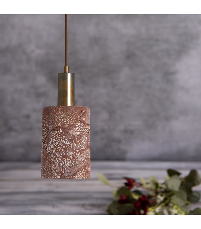 Senna Pendant Red Iron Antique Brass-4