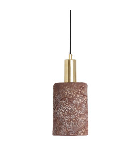 Senna Pendant Red Iron Polished Brass-1