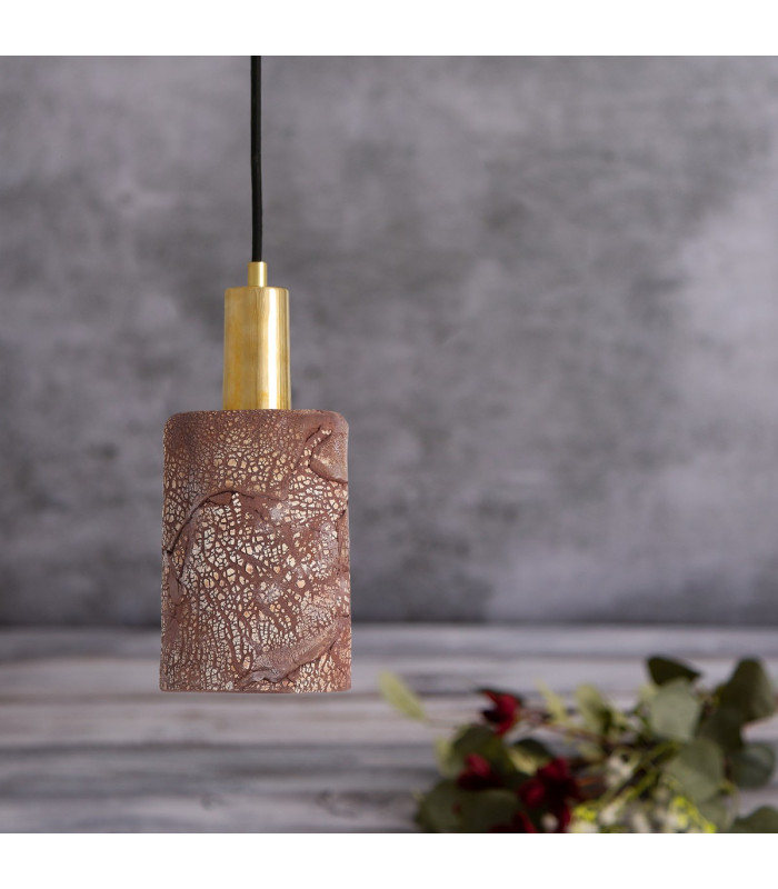 Senna Pendant Red Iron Polished Brass-4