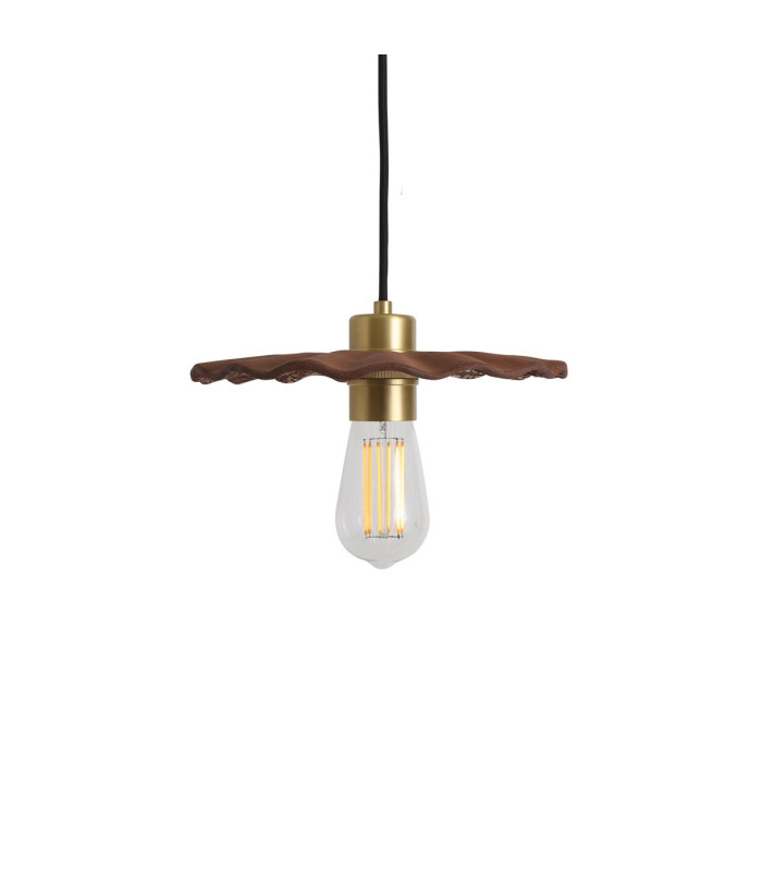 Kapok Pendant Red Iron Satin Brass-1