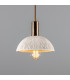 Kauri Dome Pendant Matte White Striped Antique Brass-1