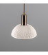 Kauri Dome Pendant Matte White Striped Antique Brass-2
