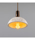 Kauri Dome Pendant Matte White Striped Antique Brass-3