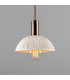 Kauri Dome Pendant Matte White Striped Antique Brass-5