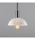Kauri Dome Pendant Matte White Striped Antique Silver-1