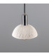 Kauri Dome Pendant Matte White Striped Antique Silver-2