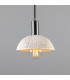 Kauri Dome Pendant Matte White Striped Antique Silver-5