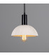 Kauri Dome Pendant Matte White Striped Matte Black-1