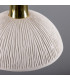 Kauri Dome Pendant Matte White Striped Polished Brass-4