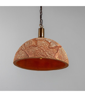 Kauri Dome Pendant 37cm Red Iron Antique Brass-2