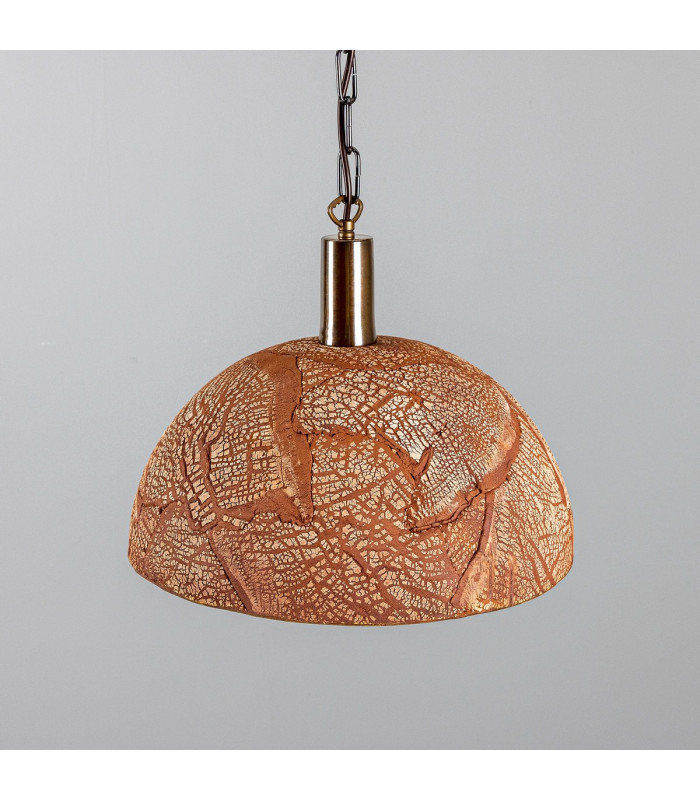 Kauri Dome Pendant 37cm Red Iron Antique Brass-3