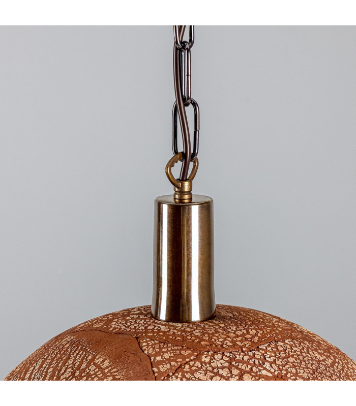 Kauri Dome Pendant 37cm Red Iron Antique Brass-4