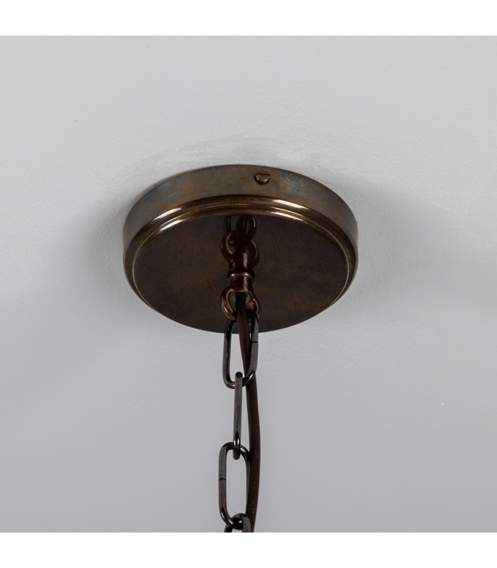 Kauri Dome Pendant 37cm Red Iron Antique Brass-5