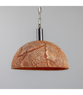 Kauri Dome Pendant 37cm Red Iron Antique Silver-1