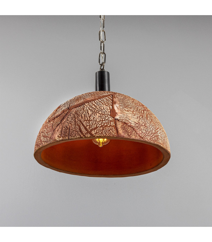 Kauri Dome Pendant 37cm Red Iron Antique Silver-2