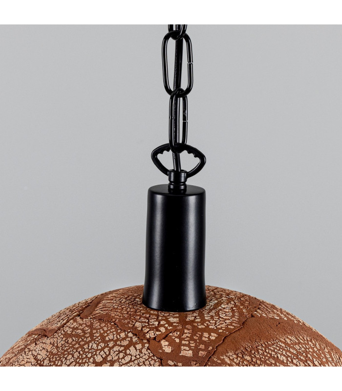 Kauri Dome Pendant 37cm Red Iron Matt Black-4