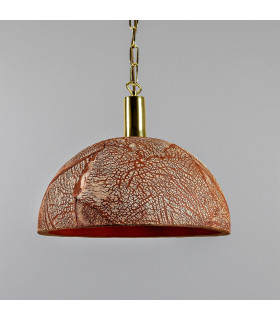 Kauri Dome Pendant 37cm Red Iron Polished Brass-1