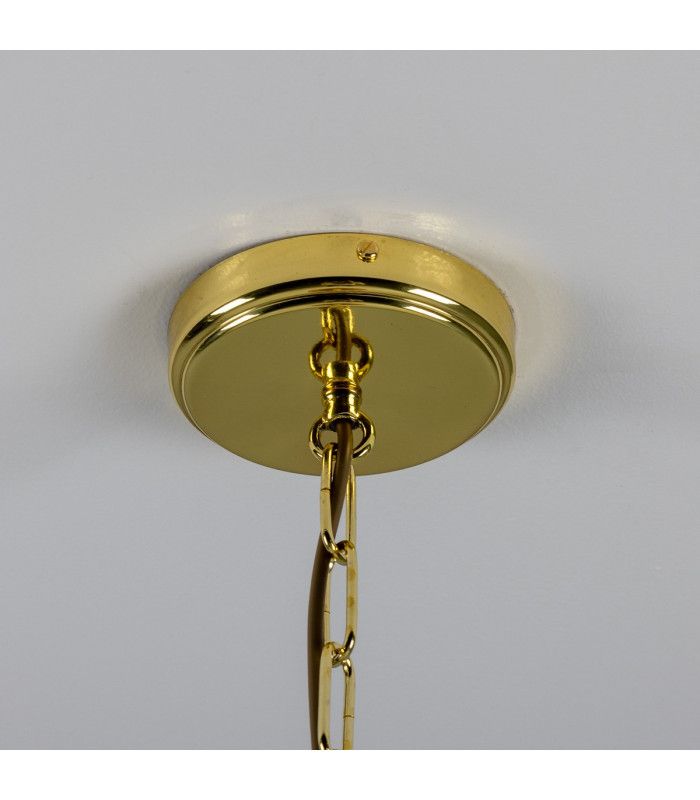 Kauri Dome Pendant 37cm Red Iron Polished Brass-5
