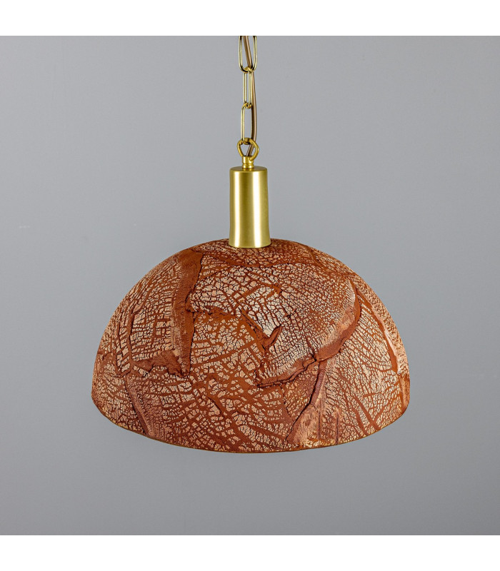 Kauri Dome Pendant 37cm Red Iron Satin Brass-3
