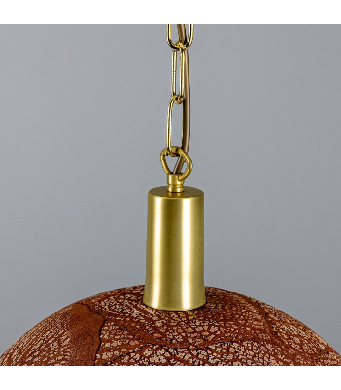 Kauri Dome Pendant 37cm Red Iron Satin Brass-4