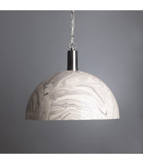 Kauri Dome Pendant 37cm Marbled Antique Silver-2