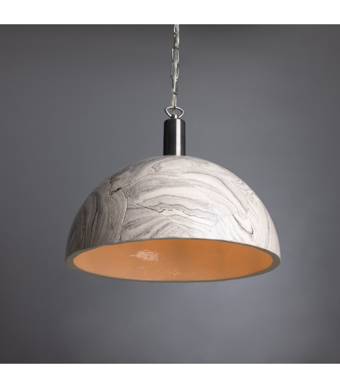 Kauri Dome Pendant 37cm Marbled Antique Silver-3