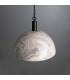 Kauri Dome Pendant 37cm Marbled Matt Black-1