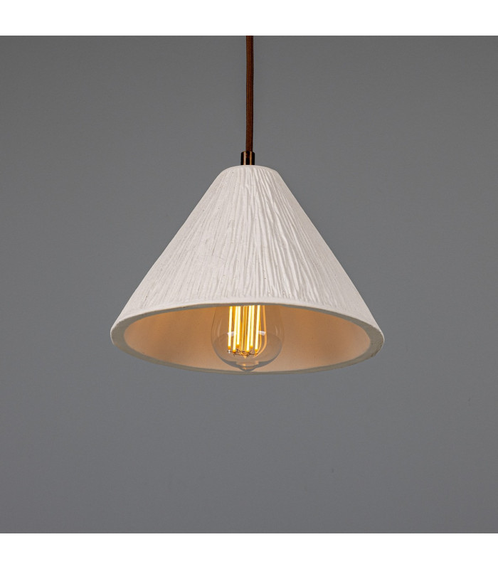 Tilia Ceramic Dome Pendant Matte White Antique Brass-2