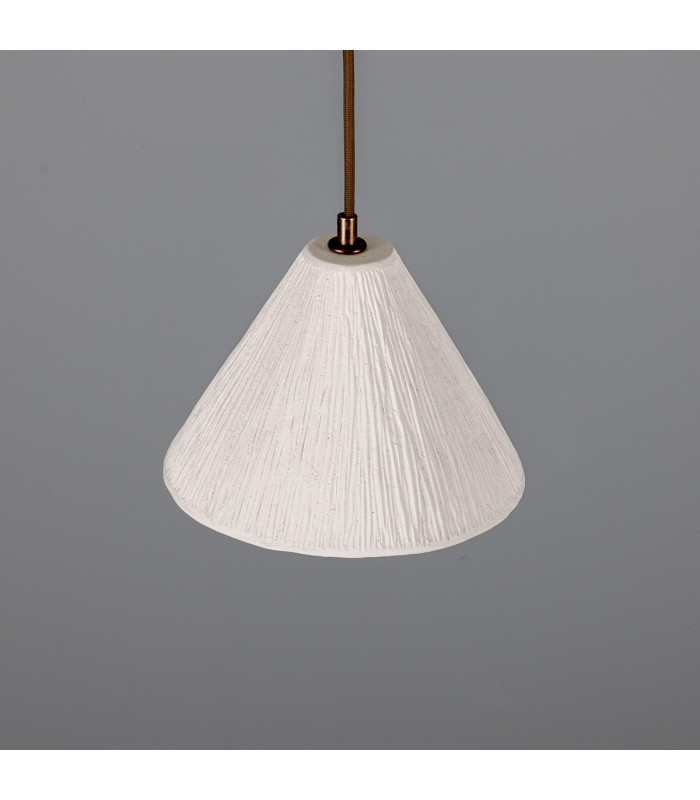 Tilia Ceramic Dome Pendant Matte White Antique Brass-3