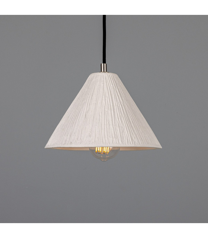 Tilia Ceramic Dome Pendant Matte White Antique Silver-1
