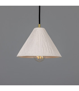 Tilia Ceramic Dome Pendant Matte White Satin Brass-1
