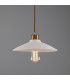 Pyrus Dome Pendant Matte White Striped Antique Brass-1