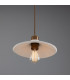Pyrus Dome Pendant Matte White Striped Antique Brass-2