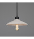Pyrus Dome Pendant Matte White Striped Matte Black-1