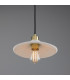 Pyrus Dome Pendant Matte White Striped Polished Brass-2