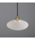 Pyrus Dome Pendant Matte White Striped Polished Brass-3