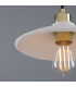 Pyrus Dome Pendant Matte White Striped Polished Brass-4