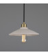 Pyrus Dome Pendant Matte White Striped Satin Brass-1