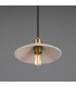 Pyrus Dome Pendant Matte White Striped Satin Brass-2