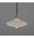 Pyrus Dome Pendant Matte White Striped Satin Brass-3