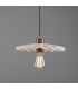 Kapok Dome Pendant Matte White Striped Antique Brass-1