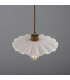Kapok Dome Pendant Matte White Striped Antique Brass-3