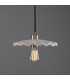 Kapok Dome Pendant Matte White Striped Antique Silver-1
