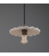 Kapok Dome Pendant Matte White Striped Antique Silver-2