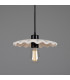 Kapok Dome Pendant Matte White Striped Matte Black-1
