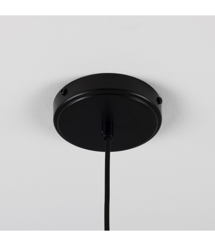 Kapok Dome Pendant Matte White Striped Matte Black-5