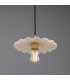 Kapok Dome Pendant Matte White Striped Polished Brass-2