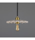 Kapok Dome Pendant Matte White Striped Satin Brass-1