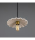 Kapok Dome Pendant Matte White Striped Satin Brass-2