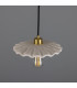 Kapok Dome Pendant Matte White Striped Satin Brass-3